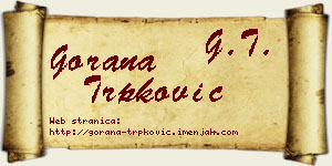 Gorana Trpković vizit kartica